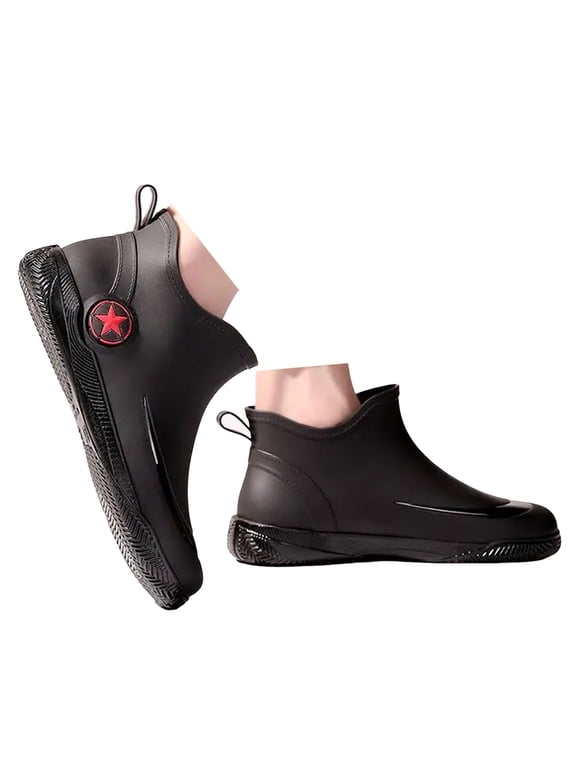 Womens Mens Rain Boots Waterproof Ankle Deck Booties Rubber Anti Slip Garden Work Mud Shoes