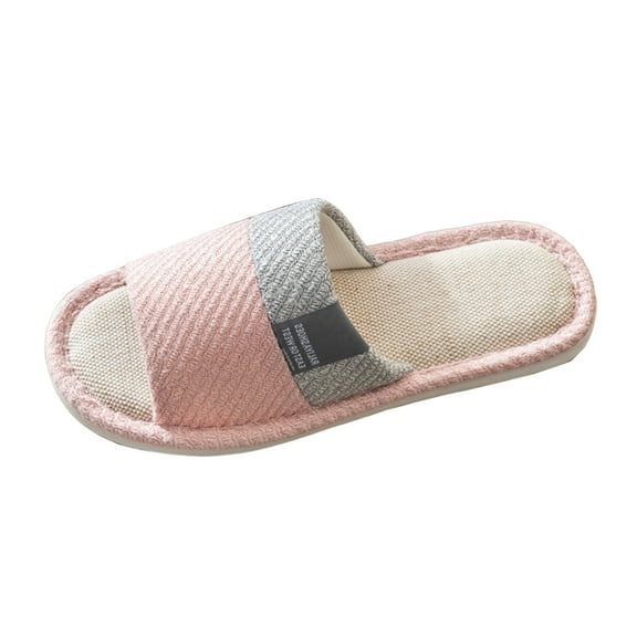Mepaouo Womens Mens Unisex Home Slippers Linen Cotton Open Toe Soft Non Slip Summer Beach Slides