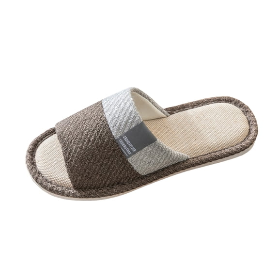 Mepaouo Womens Mens Unisex Home Slippers Linen Cotton Open Toe Soft Non Slip Summer Beach Slides