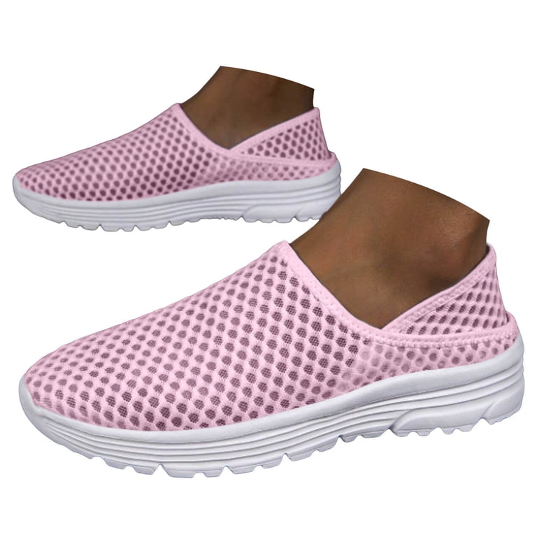 Mepaouo Womens Mens Walking Shoes Casual Athletic Running Slip on Sneakers  Mesh Open Back Tennis Mules