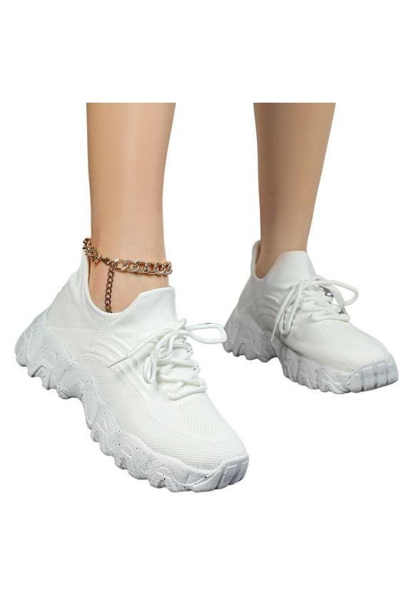 Womens Orthopedic Sneakers Breathable Slip on Walking Shoes Platform Running Shoes with Arch Support