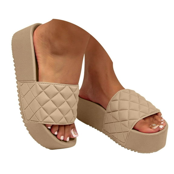 Mepaouo Womens Platform Sandals Comfortable Open Toe Slip on Beach Slippers Summer Casual Shoes