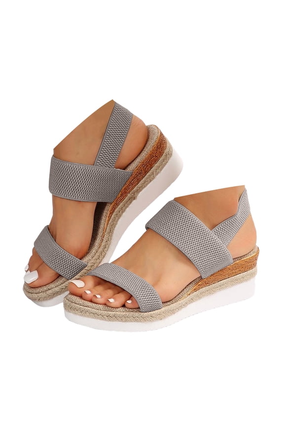 Womens Platform Sandals Open Toe Espadrilles Dressy Slip on Shoes Ankle Strap Wedges Sandal