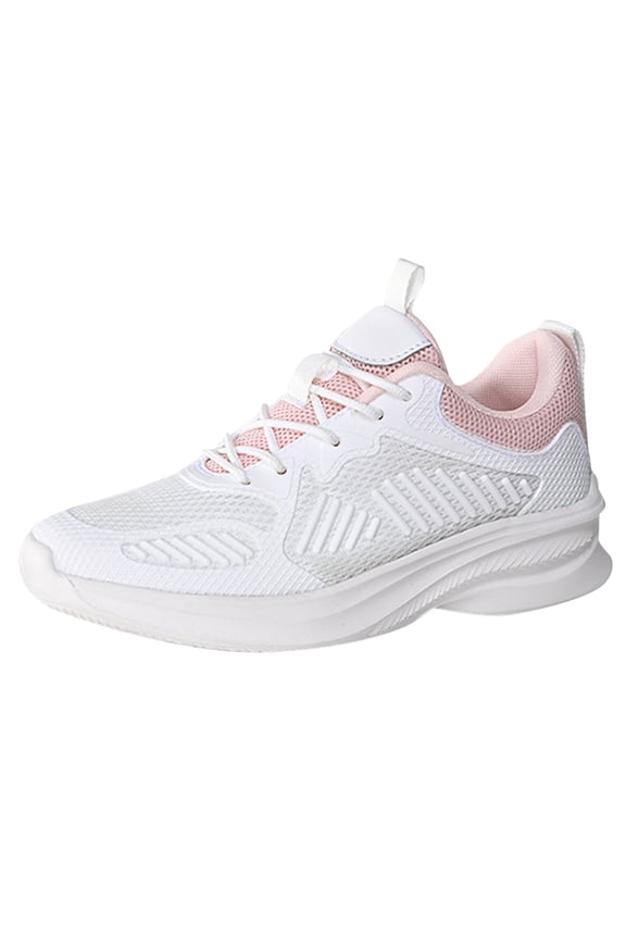 Womens Running Shoes Lightweight Lace up Workout Gym Athletic Tennis Walking Sneakers(Pink,7.5)