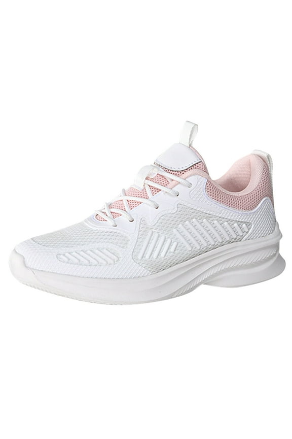 Womens Running Shoes Lightweight Lace up Workout Gym Athletic Tennis Walking Sneakers(Pink,8)