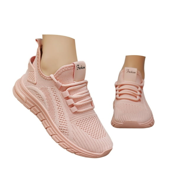 Mepaouo Womens Running Tennis Shoes Slip on Walking Mesh Breathable Fashion Sneakers(Pink,8.5)