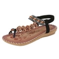 thumbnail image 1 of Mepaouo Womens Sandals Comfortable Bohemian Beaded Dressy Flip Flops Elastic Ankle Strap Slip on Shoes, 1 of 6