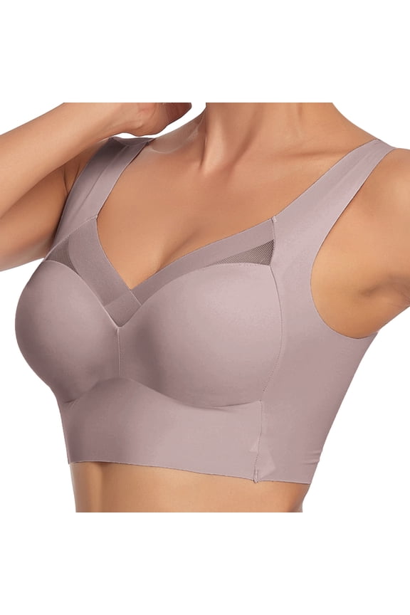 Womens Seamless Push up Wireless Bra Sexy Full Coverage Posture Correcting Bralette