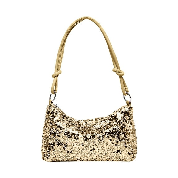 Mepaouo Womens Sequins Shoulder Bag Sparkle Handbag Purse Shiny Underarm Crescent Evening Tote Wallet