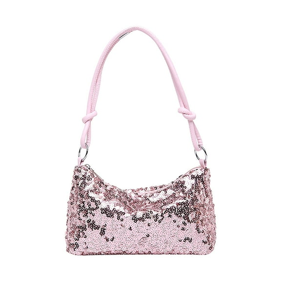 Mepaouo Womens Sequins Shoulder Bag Sparkle Handbag Purse Shiny Underarm Crescent Evening Tote Wallet