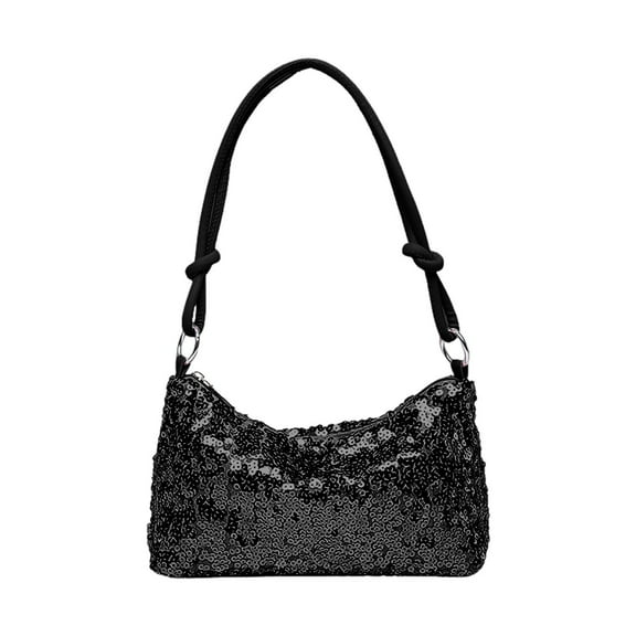 Mepaouo Womens Sequins Shoulder Bag Sparkle Handbag Purse Shiny Underarm Crescent Evening Tote Wallet