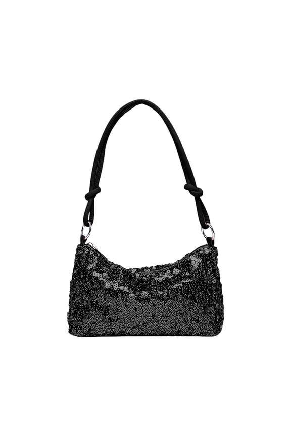 Womens Sequins Shoulder Bag Sparkle Handbag Purse Shiny Underarm Crescent Evening Tote Wallet