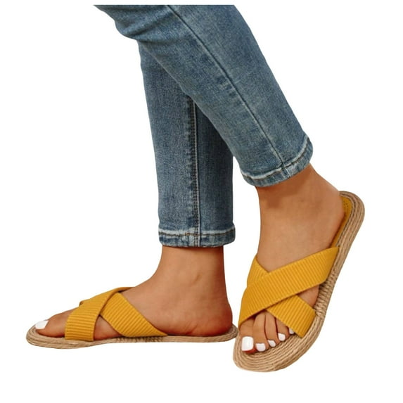 Mepaouo Womens Slides Sandals Plantar Fasciitis Arch Support Flat Slippers Ladies Orthotic Slip on Shoes