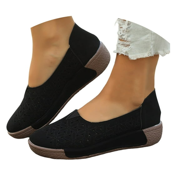Mepaouo Womens Slip on Loafers Hollow Platform Walking Flat Shoes Driving Casual Dressy Moccasins