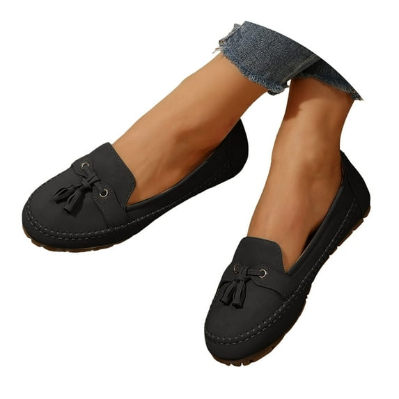 Mepaouo Womens Slip on Shoes Arch Support Casual Boat Loafers Plantar Fasciitis Walking Flat Sneakers