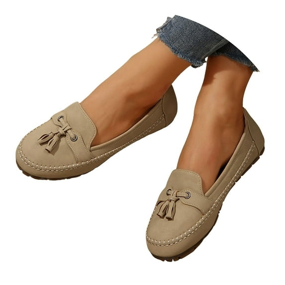 Mepaouo Womens Slip on Shoes Arch Support Casual Boat Loafers Plantar Fasciitis Walking Flat Sneakers