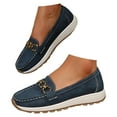 thumbnail image 1 of Mepaouo Womens Slip on Shoes Leather Low Wedge Casual Loafers Business Office Work Walking Flat Shoes, 1 of 5