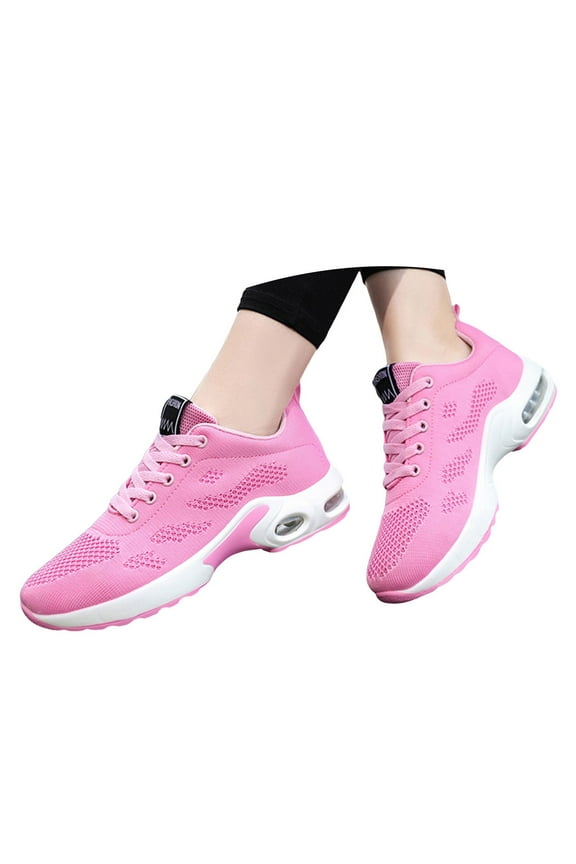 Womens Sneakers Air Cushion Running Shoes Lightweight Tennis Walking Shoes Mesh Casual Flats