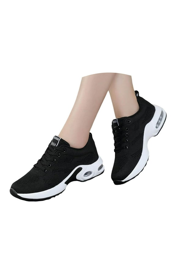 Womens Sneakers Air Cushion Running Shoes Lightweight Tennis Walking Shoes Mesh Casual Flats