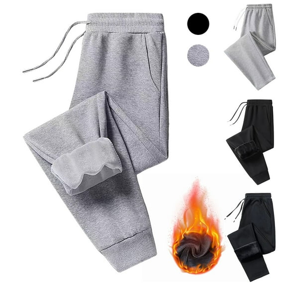 Mepaouo Womens Sweatpants Cargo Fleece Lined Baggy Athletic Jogger Casual Pants with Pockets(Black,L)
