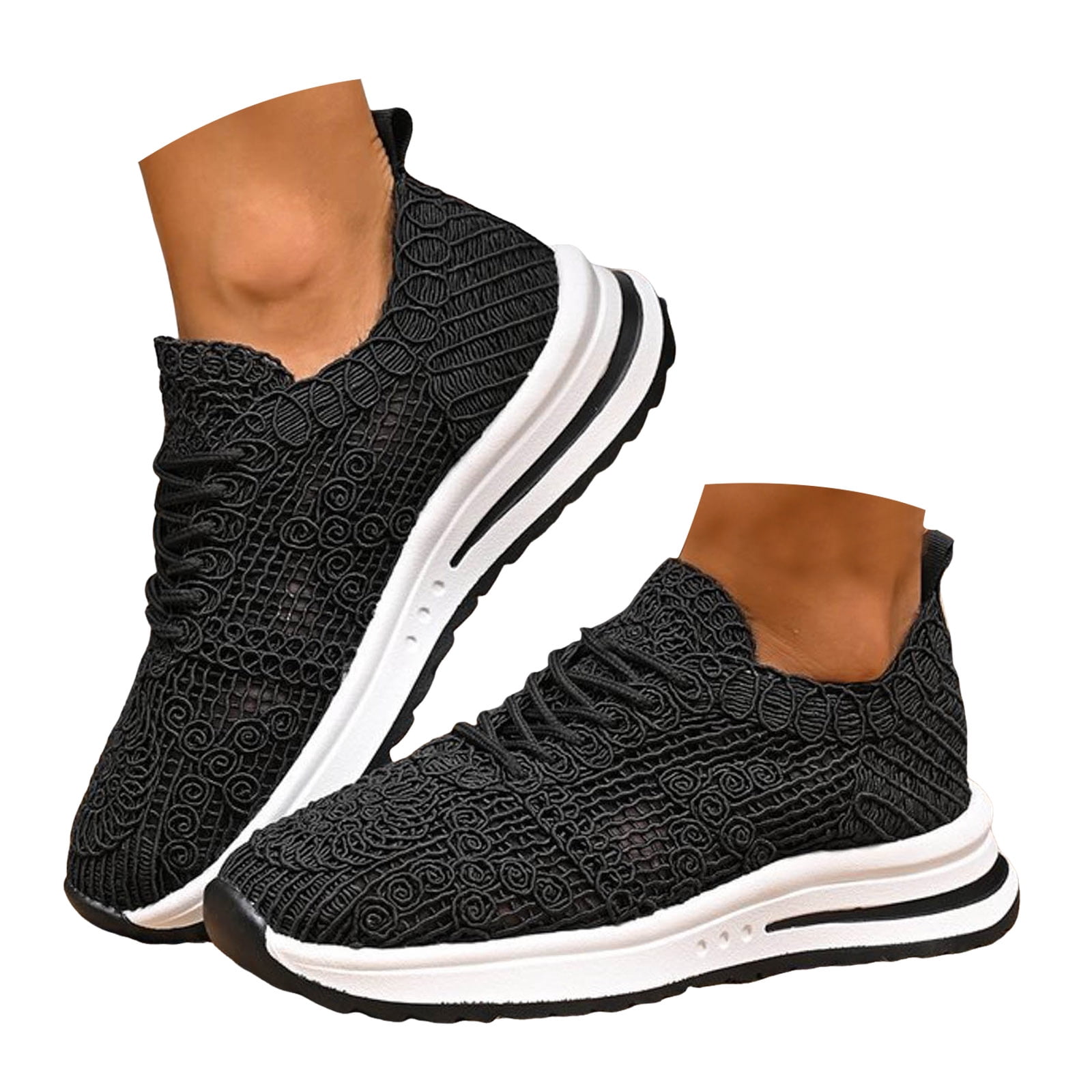 Platform Jogging Mepaouo Womens Walking Shoes Embroidery Platform Running Tennis ...