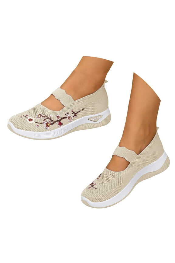 Womens Walking Shoes Orthopedic Nurse Platform Flat Loafers Diabetic Wedge Slip on Mary Jane