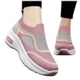 thumbnail image 1 of Mepaouo Womens Walking Shoes Sock Fashion Sneakers Slip on Air Cushion Platform Mesh Shoes(Pink,8), 1 of 9