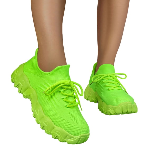 Mepaouo Womens Walking Sock Sneakers Knitted Orthopedic Outdoor Non Slip Mesh Walking Shoes(Green,8.5)