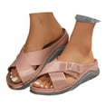 thumbnail image 1 of Mepaouo Womens Wedge Sandals Leather Arch Support Orthopedic Walking Shoes Platform Slip on Slippers, 1 of 7