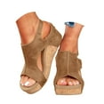 thumbnail image 1 of Mepaouo Womens Wedge Sandals Platform Walking Open Toe Casual Summer Comfortable Dressy Slip on Shoes, 1 of 7