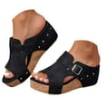 thumbnail image 1 of Mepaouo Womens Wedges Shoes Arch Support Cork Platform Slides Summer Beach Slip on Walking Shoes, 1 of 8