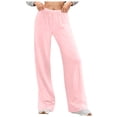 thumbnail image 1 of Mepaouo Womens Wide Leg Sweatpants High Waisted Baggy Lounge Flared Joggers with Pockets(Pink,2XL), 1 of 6
