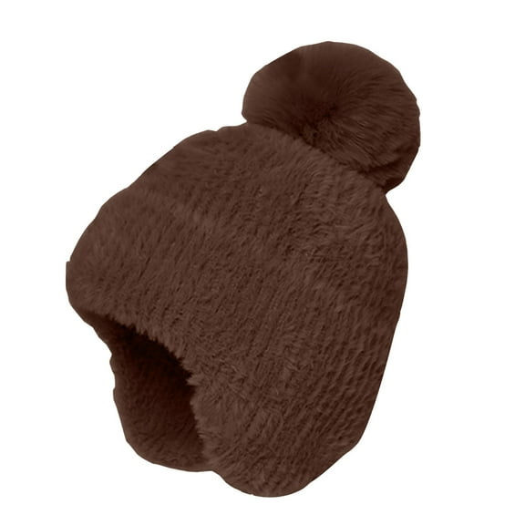 Mepaouo Womens Winter Hat Knit Earflap Hat Stocking Caps with Ears Fleece Lined Beanie Hat