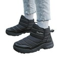 thumbnail image 1 of Mepaouo Womens Winter Snow Boots Waterproof Fleece Lined Winter Warm Slip on Walking Shoes(Black,6), 1 of 7
