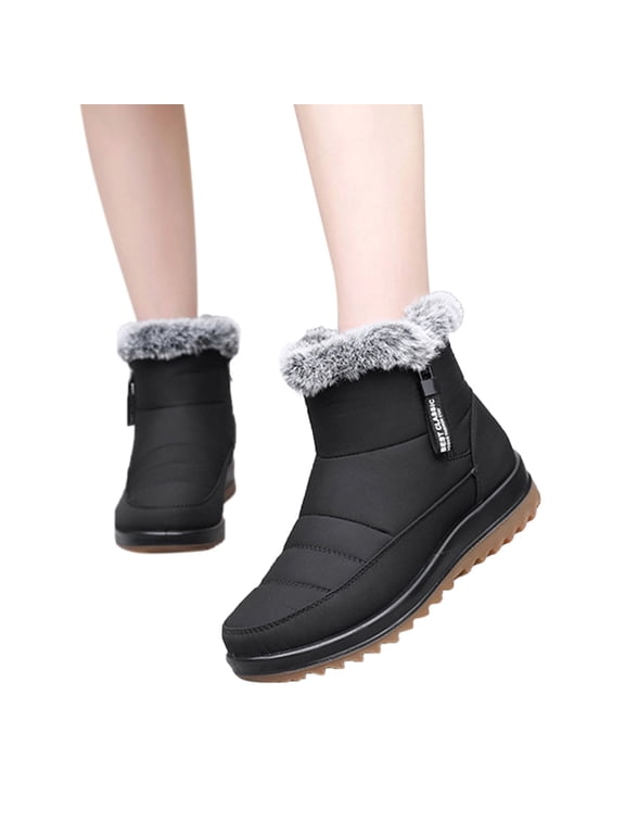 Womens Winter Snow Boots Waterproof Insulated Slip on Outdoor Ankle Booties Shoes
