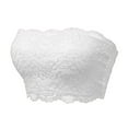 thumbnail image 1 of Mepaouo Womens Wirefree Lace Bandeau Bra Strapless Tube Top Padded Bralette for Women(White,S), 1 of 4