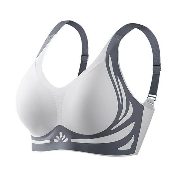 Mepaouo Womens Wireless Push-Up Bras Lifting Wide Strap Seamless Full Coverage Shaping Sports Bra