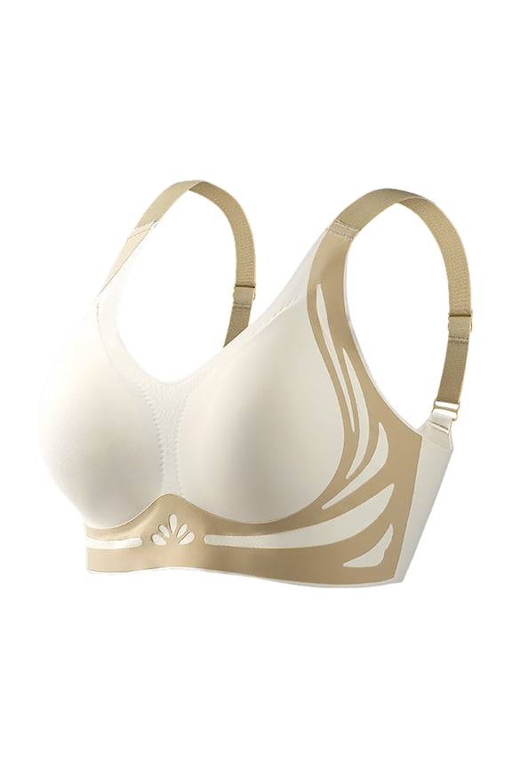 Womens Wireless Push-Up Bras Lifting Wide Strap Seamless Full Coverage Shaping Sports Bra