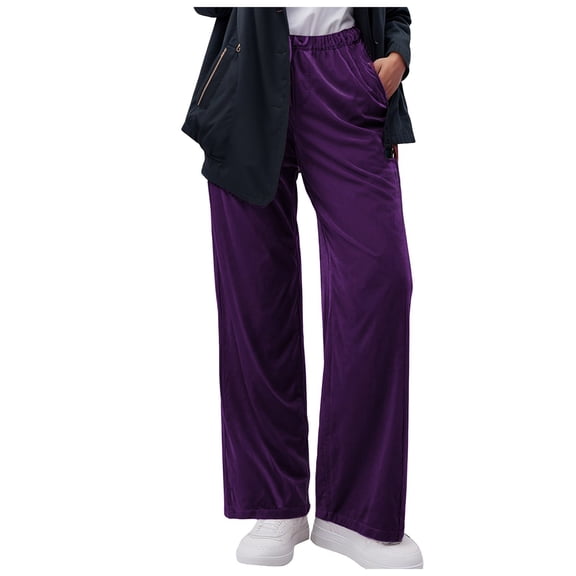 Mepaouo Womens Yoga Sweatpants Wide Leg High Waisted Lounge Loose Casual Pajamas Pants(Purple,M)