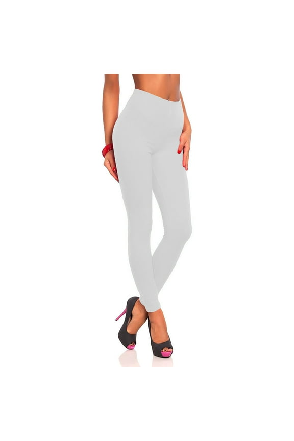 Workout Leggings for Women High Waisted Tummy Control Compression Running Yoga Pants(White,L)