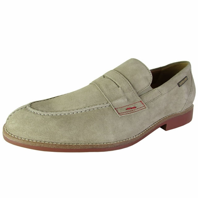 Mephisto Mens Orson Apron Toe Penny Loafers Shoes, Light Grey, US 10
