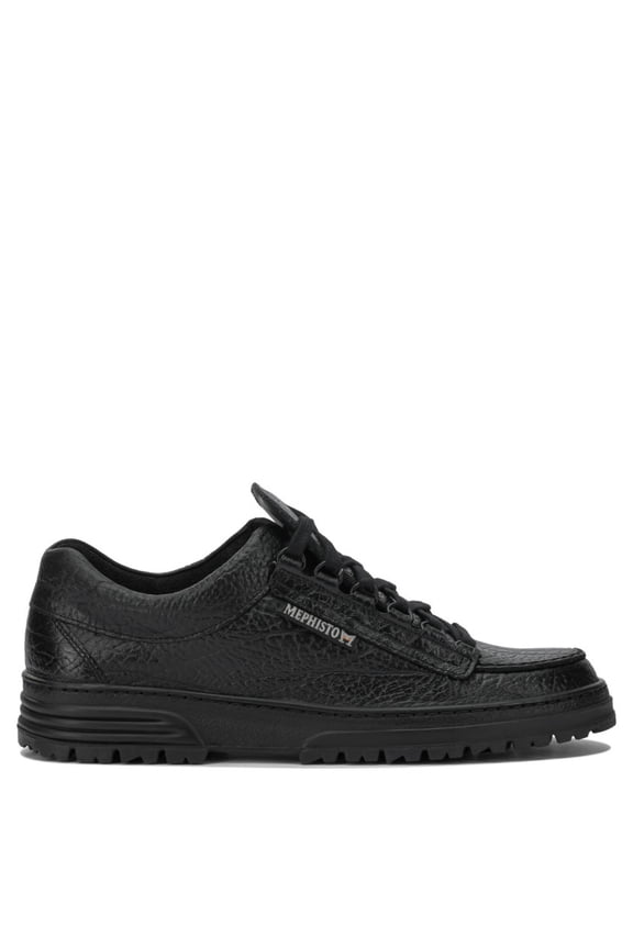 Textured Leather Low-Profile Sneakers Black (Men's)