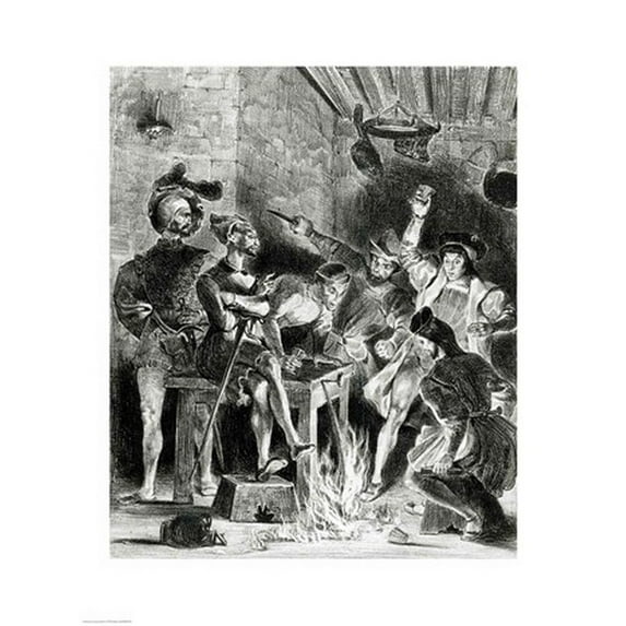 Mephistopheles and the Drinking Companions from Goethe's Faust 1828 Poster Print by Eugene Delacroix