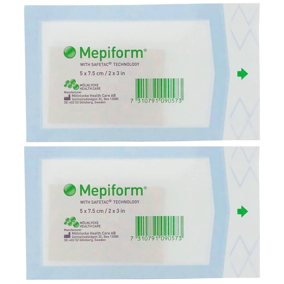 Mepiform Silicone Gel Sheet For Scar Management 2" x 3" - 2 Dressings