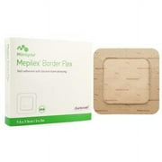 Mepilex Border Flex - تلبيس رغوة سيليكون ناعم ذاتي الالتصاق ، 3 بوصات x 3 بوصات ، تان ، معقم ، 50 عد