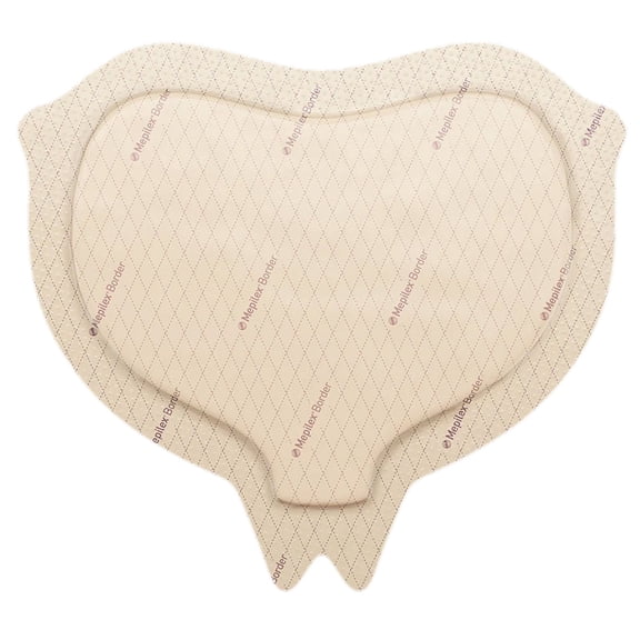 Mepilex Border Sacrum Foam Dressing 6-1/3 X 7-9/10 Inch Sacral with Border Film Backing 282055 10 per Box