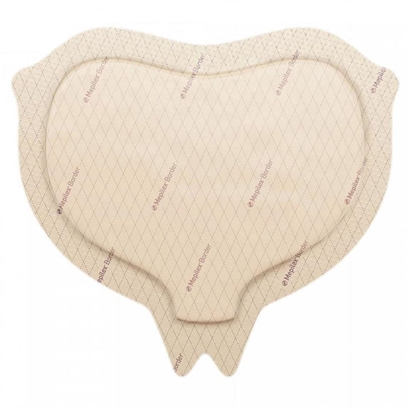 Mepilex Border Sacrum Self-Adherent Foam Dressing, 6.3 Inch x 7.9 Inch, 10 Count