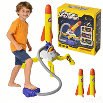 Meponn Rocket Launcher Toy Set for Kids Adjustable Foam Rocket Launcher with 3 Rockets, 100  Feet Flying Distance, Outdoor STEM Toys for Boys and Girls Age 3 