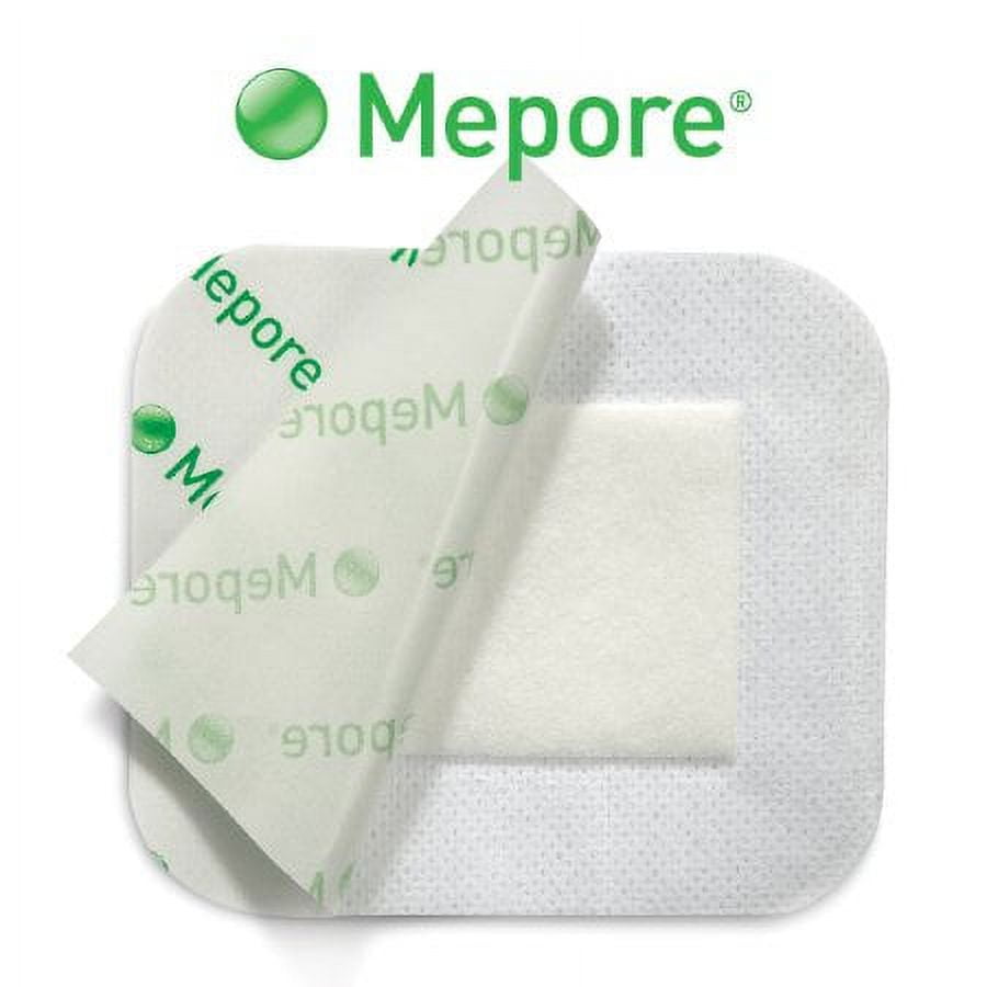 Mepore Adhesive Dressing 3-3/5 X 8 Inch NonWoven Spunlace Polyester Rectangle White Sterile, 671100 - EACH