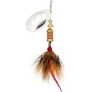 Mepps Aglia Dressed Treble Fishing Lure، 1/4-Ounce، Silver / Brown Tail B3ST S-BR